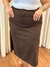Saia Midi Jeans Marrom - Cherry Moda Plus Size