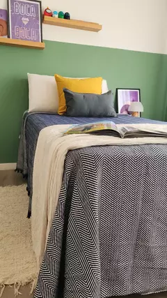 Cubrecama Cris Morena . MARINO ( para camas de hasta 1m de ancho) - tienda online