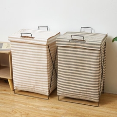 CESTO LAUNDRY ESTRUCTURA DE METAL CON TAPA -HAN SOLO BEIGE- - tienda online