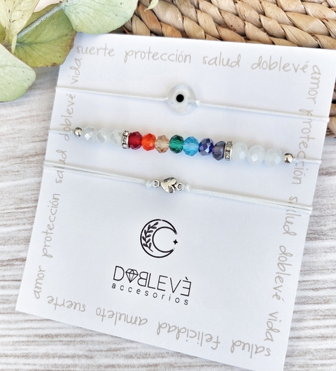 Trío de pulseras amuleto RIQUEZA, AMOR Y EQUILIBRIO