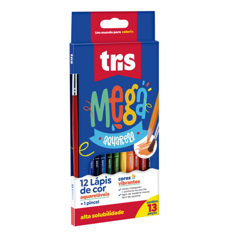Lapis De Cor Mega Aquarell - 12 Cores + 1 Pincel