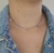 Colar Choker Pedrinha Rosa e Lilás Aço Inox
