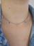 Colar Choker Pedrinha Rosa e Lilás Aço Inox - loja online