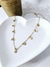 Colar Choker Estrelas e Bolinhas Aço Inox com Dourado - Fonte das Joias