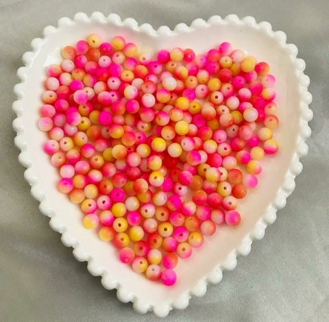 Bola e Pérola Tie Dye Passante Em Acrílico