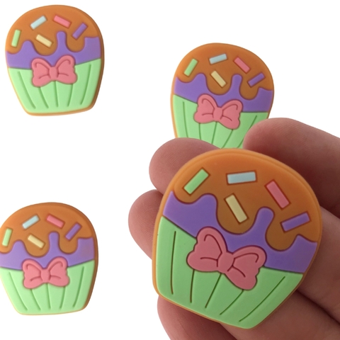 APLIQUE CUPCAKE VERDE EMBORRACHADO - 2 UNIDADES