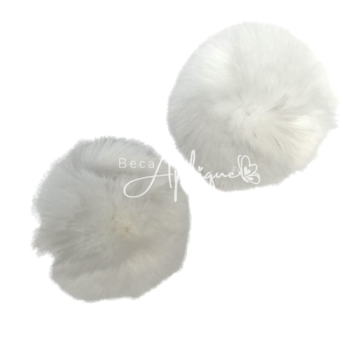 POMPOM PELINHO BRANCO (7CM) - 2 UNIDADES