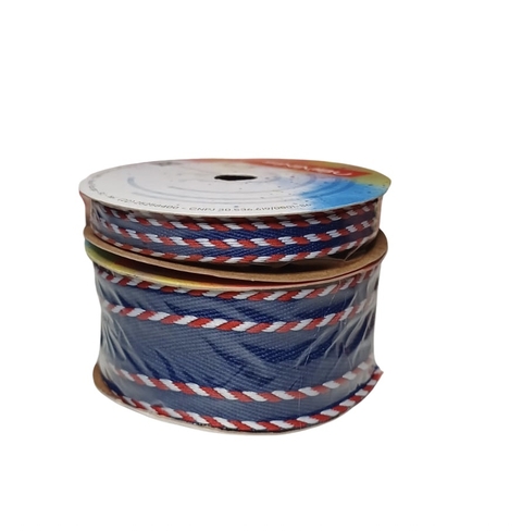 FITA DECORATIVA SINIMBU CORDA AZUL MARINHO COM VERMELHO