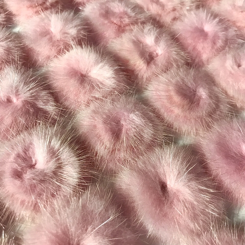 POMPOM ACHATADO ROSA BEBE (4CM) - 2 UNIDADES