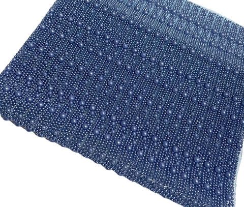 MANTA PÉROLA AZUL JEANS - 1 FILEIRA - comprar online