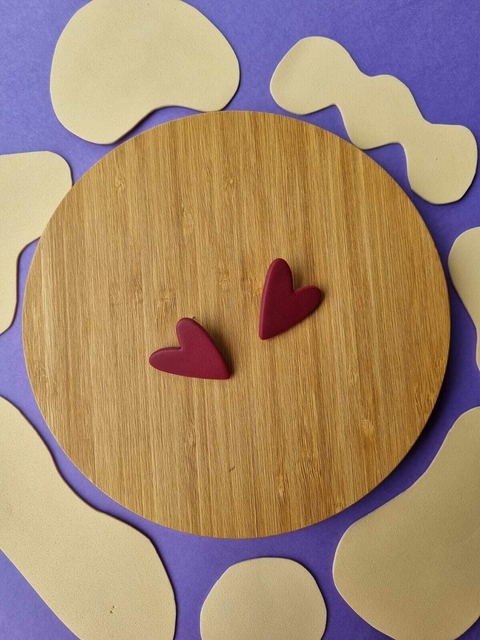 Brinco Coração Roxo Uva - Orgânika