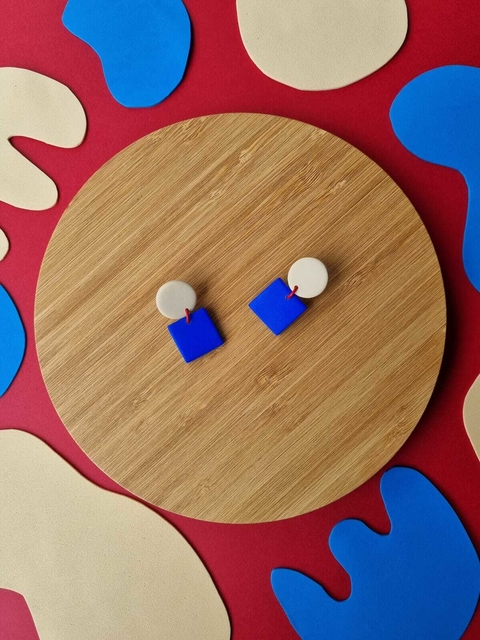 Brinco Duplo Azul Royal - Orgânika