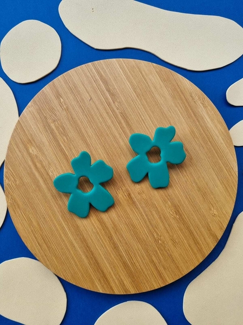 Brinco Flor Verde Esmeralda - Orgânika