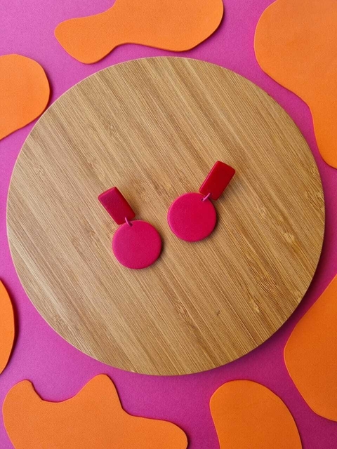 Brinco Geo Rosa Amaranto - Orgânika