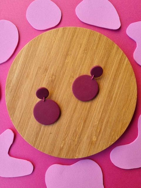 Brinco Gota Grande Roxo Uva - Orgânika