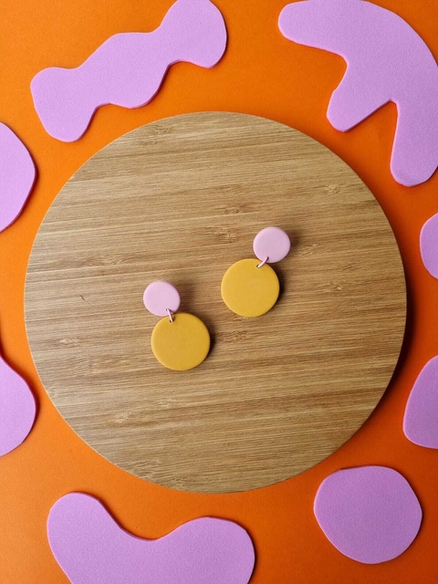 Brinco Gota Média Amarelo Ocre - Orgânika