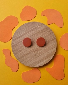 Brinco Lua Cheia Marrom Terracota - Orgânika