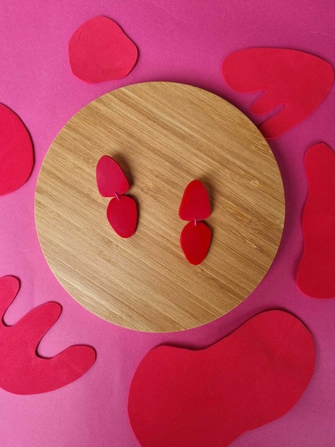 Brinco Pétala Vermelho Carmim - Orgânika