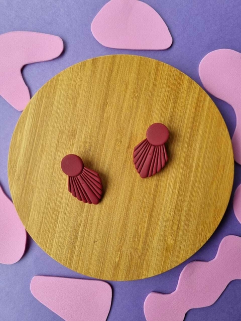 Brinco Leque Roxo Uva - Orgânika