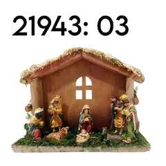 Pesebre Adorno Decoración 8 Piezas Luvina Madera Navidad - comprar online