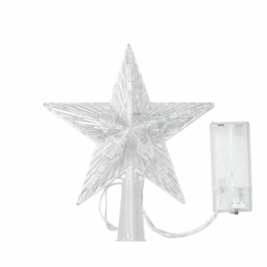 Punta De Árbol Navideño Estrella Guirnalda Pilas Decoración