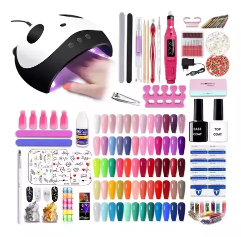 Super Kit Cabina 36w Uv/led Torno Uñas Esculpida Decoración