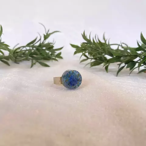 Anel Orgonite Ajustável - Chakra Laríngeo - Ajustável - Quartzo Azul - comprar online