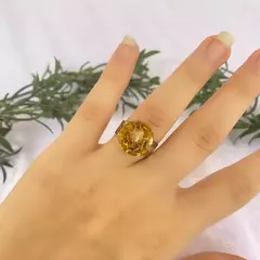 Anel Orgonite Ajustável - Chakra Plexo Solar - Citrino - Consciência Oitentaeum Orgonites