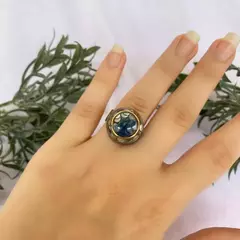 Anel Orgonite Ajustável - Metabolic - Apatita Azul na internet