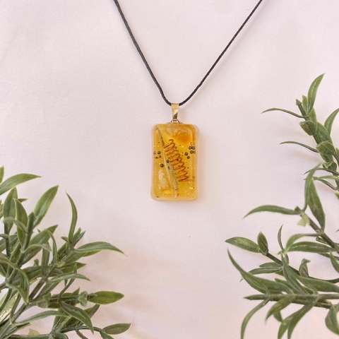 Colar Orgonite - Abundância - Alecrim e Citrino