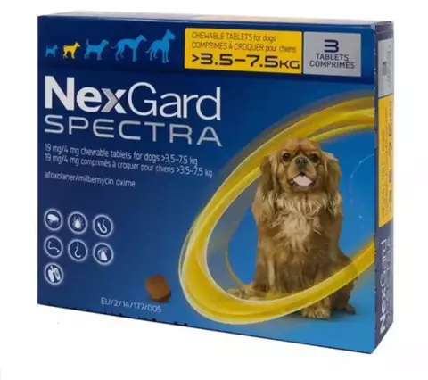 NEXGARD SPECTRA S 3.5-7.5 Kg (3 TABLETAS)