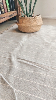 Alfombra Chica (100x150) | Gris rayas finas blancas - comprar online