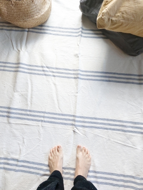 Alfombra Cuadrada (150x150) | Tres rayas gris