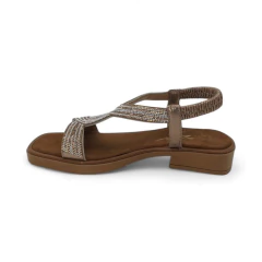 Sandalia Tira Empeine Strass Talón Elástico Glow Mousse (50GW) - Mousse Calzados