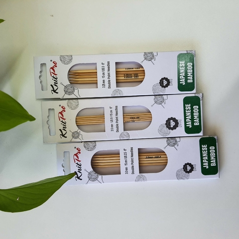 Agulha de Trico Ponta Dupla - Bamboo 15cm - Knitpro