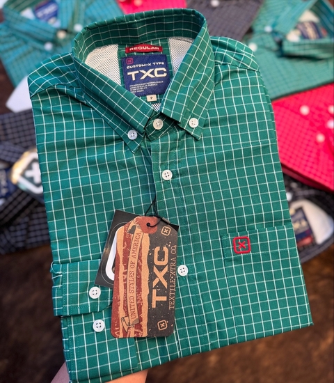 Camisa Txc Brand Masculino X3 Manga Longa Verde 2718l - comprar online