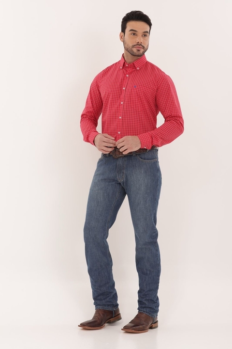 Camisa Masculina Txc Manga Longa 2718l Xadrez Vermelho - comprar online
