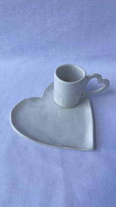 Xícara de Café Coração em cerâmica, feito a mão
