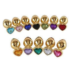 PLUG OURO METAL CROMADO - M FORMATO CORAÇÃO