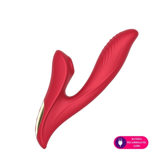 VIBRADOR RABBIT ANATOMICO COM SUGADOR LAURA MULLER - RECARREGAVEL