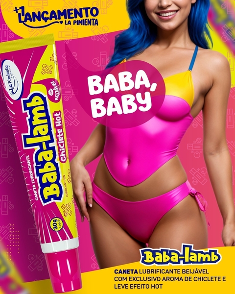 BABA-LAMB - CANETA LUBRIFICANTE DE CHICLETE E EFEITO HOT