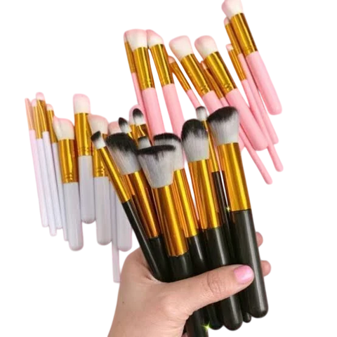 KIT COM 10 PINCÉIS – COMPLETO PARA UMA MAKE IMPECÁVEL - comprar online