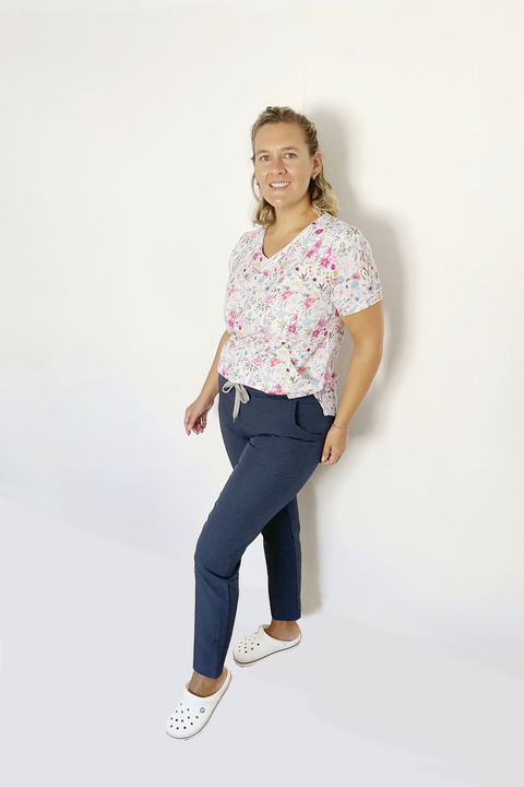 Pantalon Ambo Juana Flores c/azul - comprar online