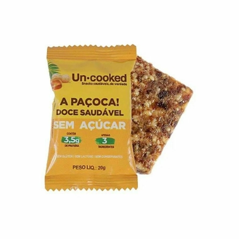 Paçoca Uncooked 3 Ingredientes Sem Glúten, Lactose e Açúcar 20g