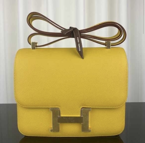 Bolsa Hermes Constance Amarela 24 Italiana