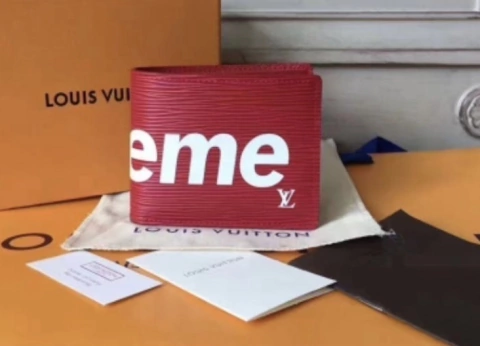 Carteira Louis Vuitton Supreme Vermelha Italiana