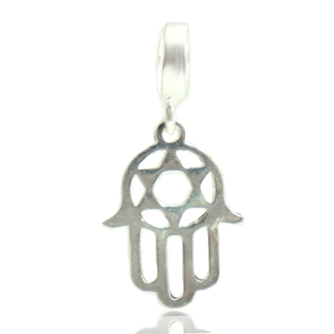 Berloque Charms Mão Fatima Hamsa Prata Legitima 925