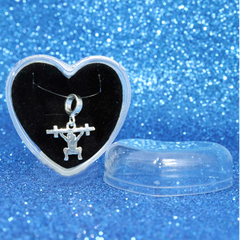 Berloque Charms Agachamento Academia Cross Fit Prata Lei