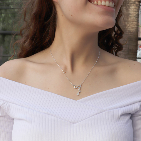 Colar Choker Pingente Love Pet Infinito Ossinho Prata Pedra - loja online