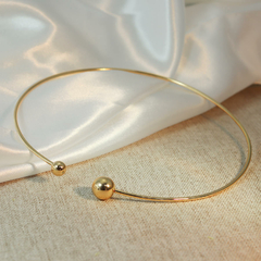 Choker Aro Liso Rígida Colar Gargantilha Ajustavel Dourado - comprar online